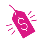 Dollar pink icon